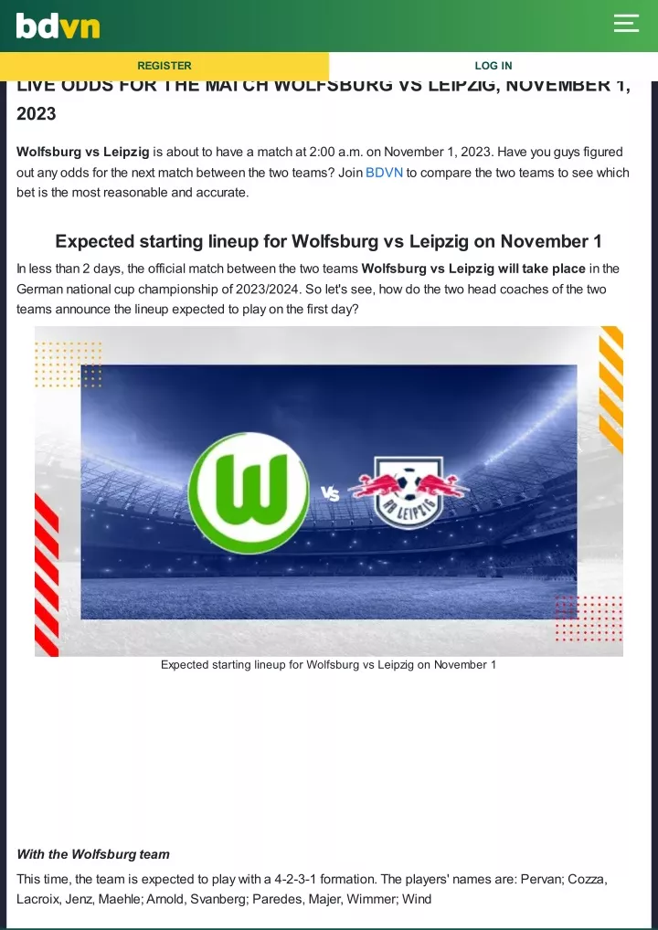 home news live odds for the match wolfsburg