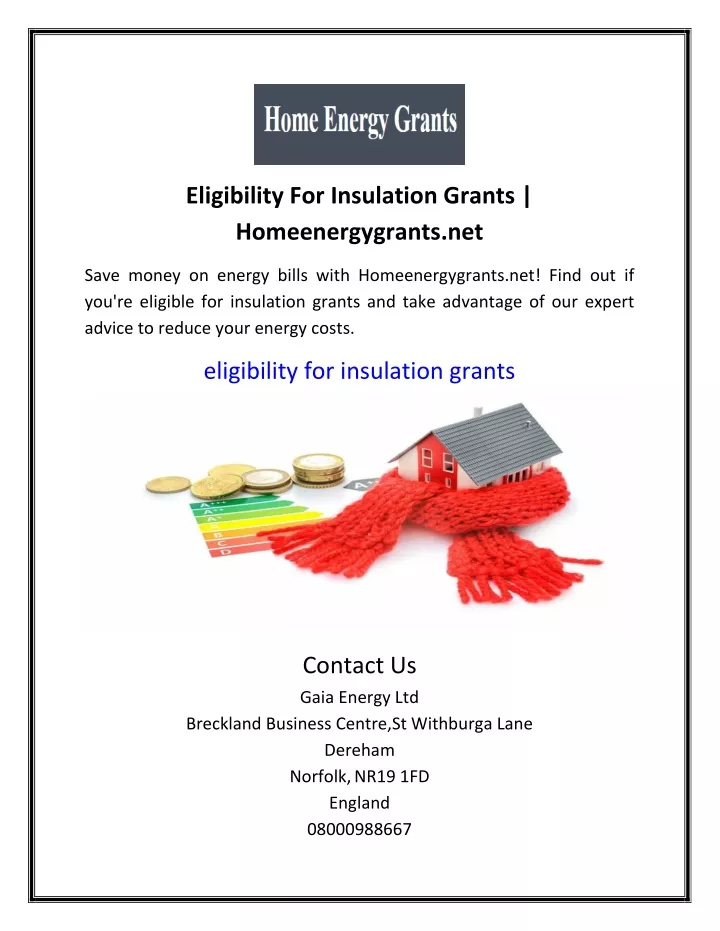 eligibility for insulation grants