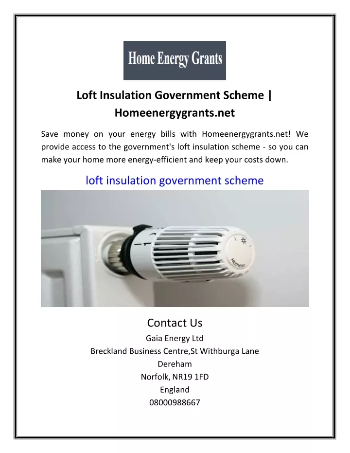 loft insulation government scheme