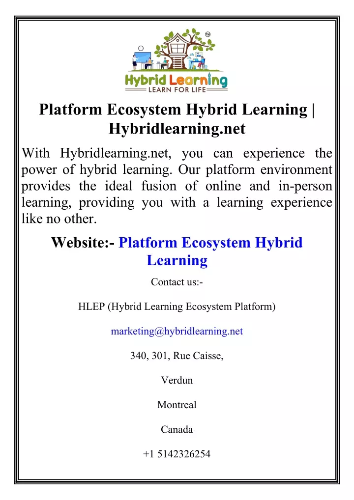 platform ecosystem hybrid learning hybridlearning