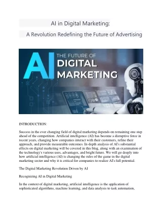 AI in Digital Marketing blog
