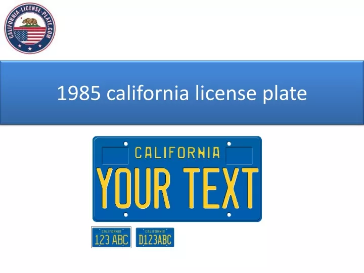 1985 california license plate