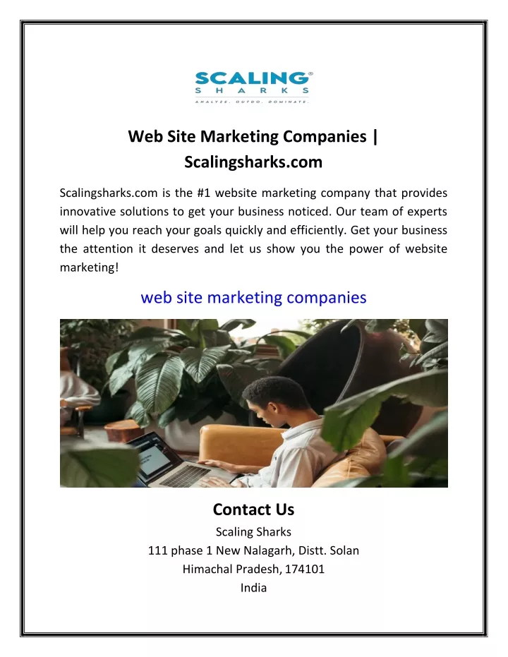 web site marketing companies scalingsharks com
