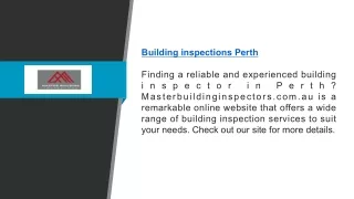 Building Inspections Perth | Masterbuildinginspectors.com.au