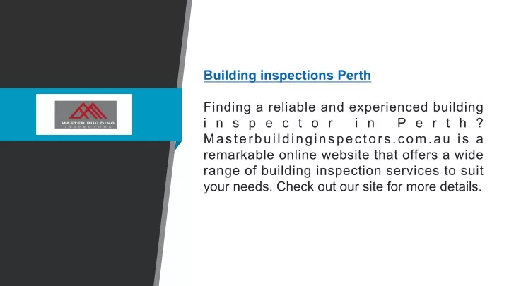 building inspections perth