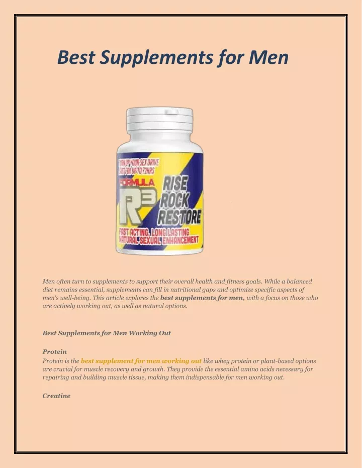 best supplements for men