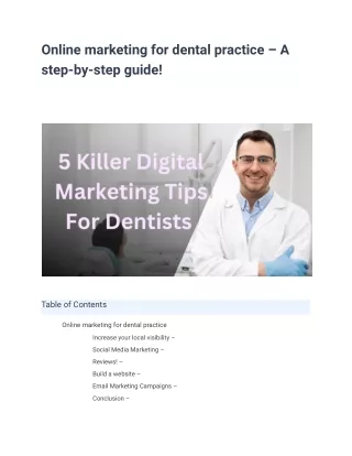 Online marketing for dental practice – A step-by-step guide - Google Docs