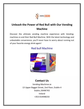 unleash the power of red bull with our vending