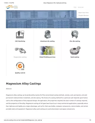 Magnesium Alloy Castings - Die-casting-china.com