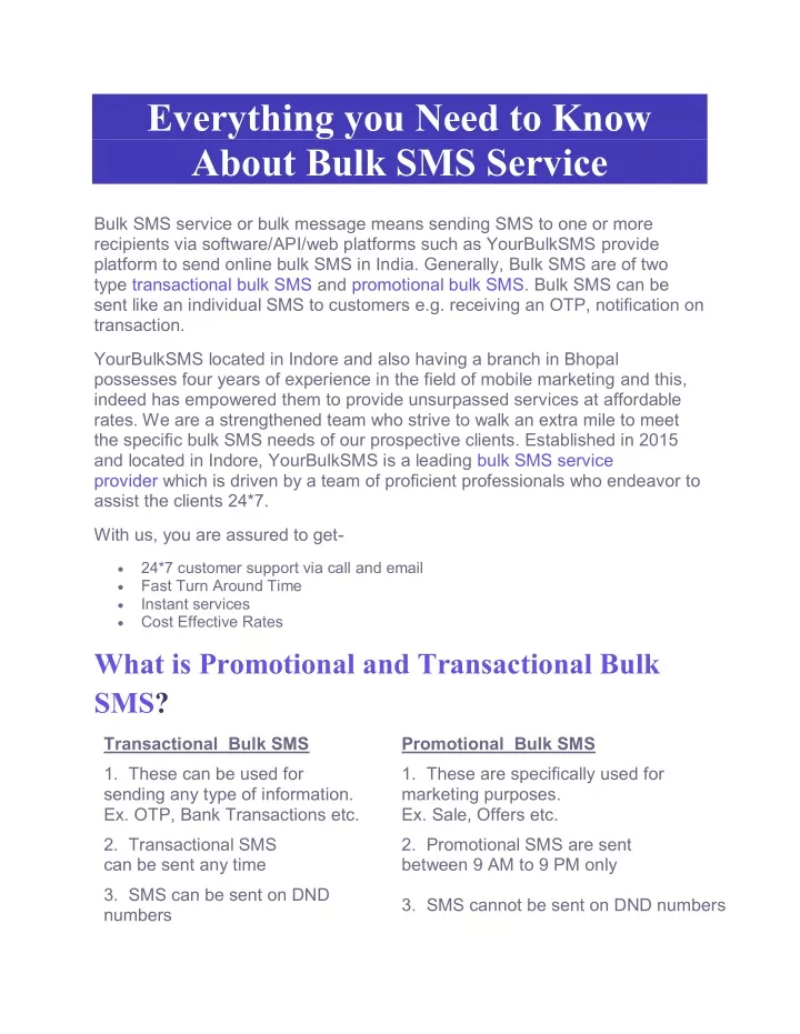 everything you need to know about bulk sms service