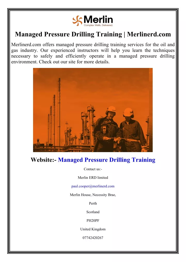 managed pressure drilling training merlinerd com