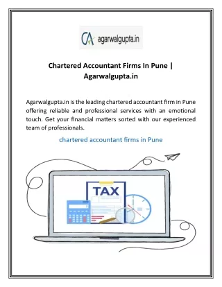 Chartered Accountant Firms In Pune  Agarwalgupta.in