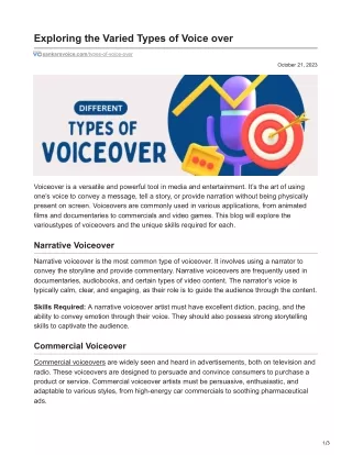 sankarsvoice.com-Exploring the Varied Types of Voice over (1)