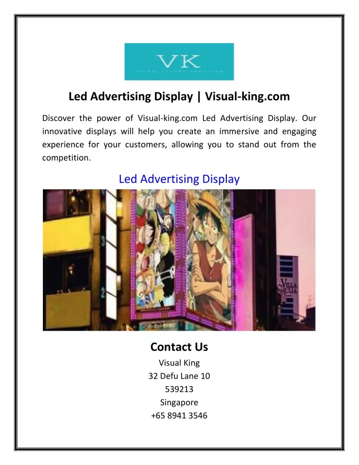 led advertising display visual king com