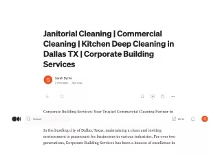 Janitorial Cleaning _ Commercial Cleaning _ Kitchen Deep Cleaning in Dallas TX