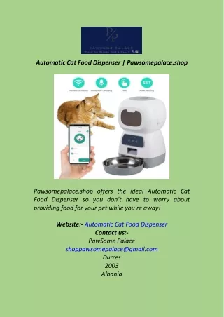 Automatic Cat Food Dispenser  Pawsomepalace.shop