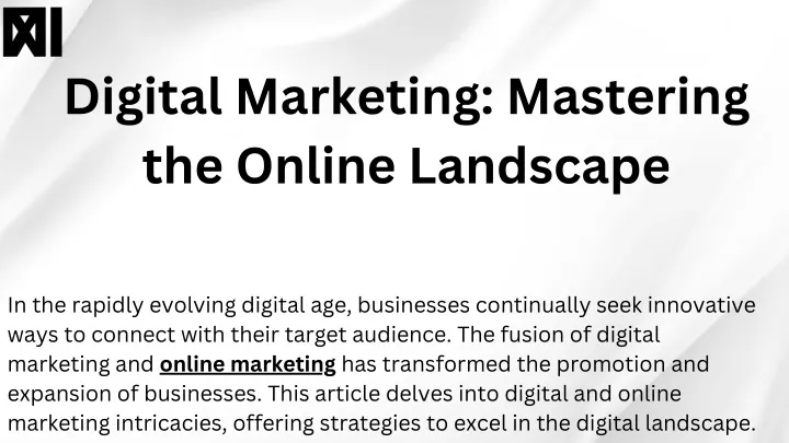 digital marketing mastering the online landscape