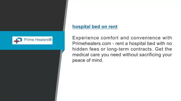 hospital bed on rent