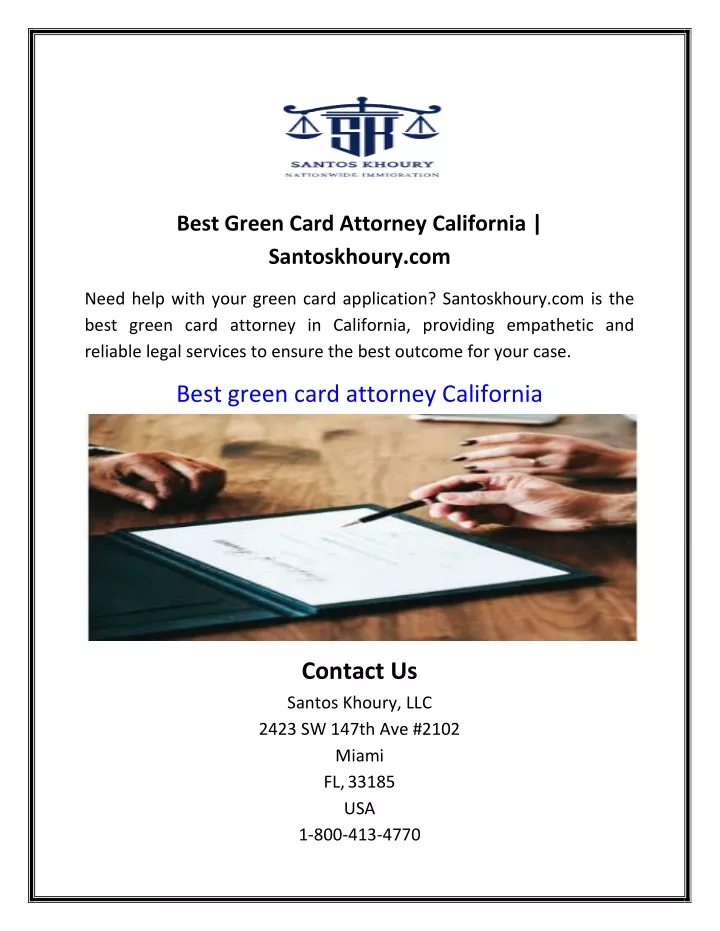 best green card attorney california santoskhoury