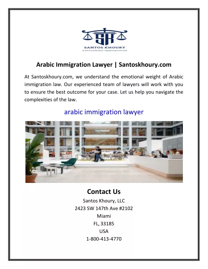 arabic immigration lawyer santoskhoury com