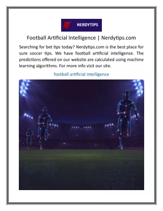 Football Artificial Intelligence  Nerdytips
