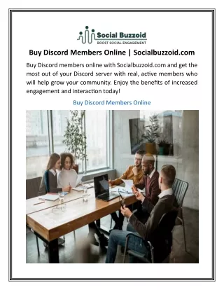 Buy Discord Members Online  Socialbuzzoid
