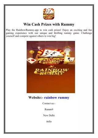 Win Cash Prizes with Rummy