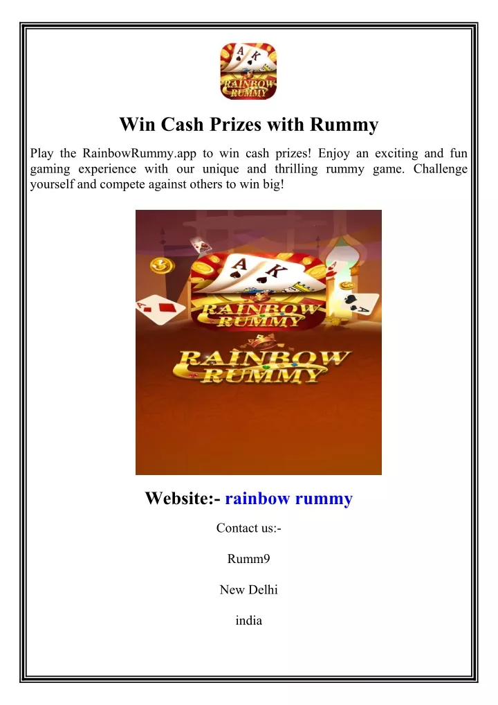 win cash prizes with rummy