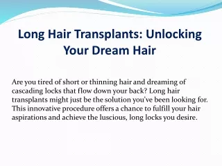 Long Hair Transplants Unlocking Your Dream Hair
