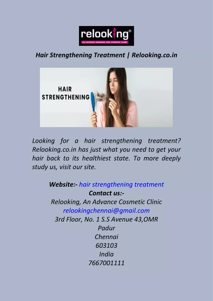 hair strengthening treatment relooking co in