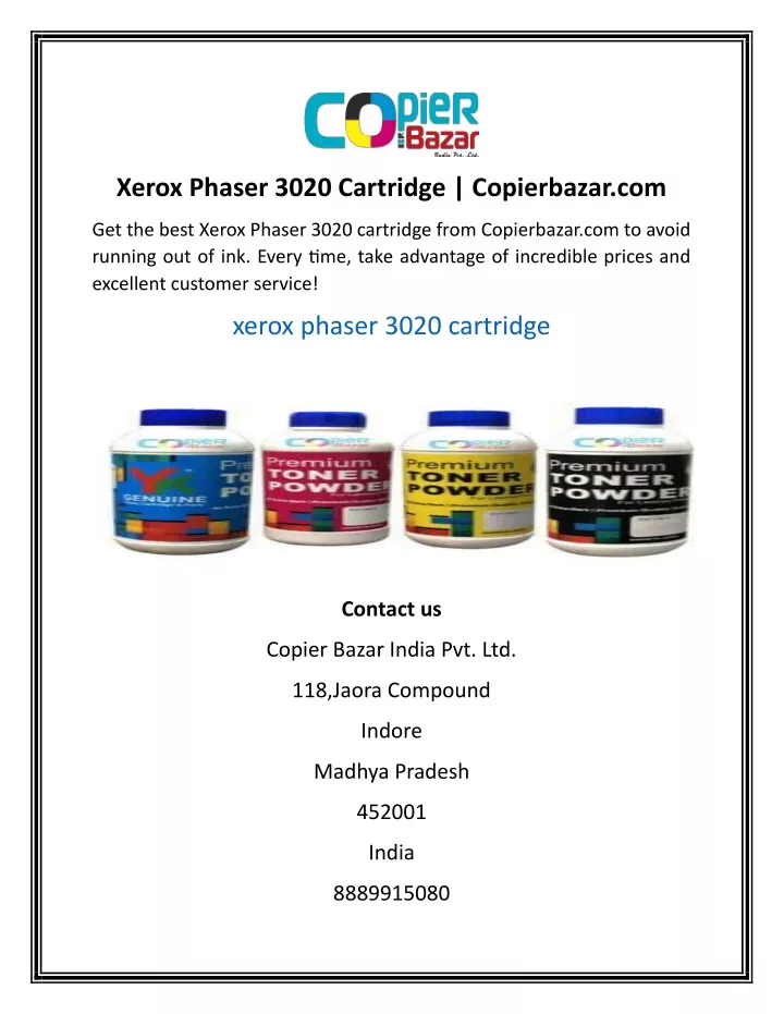 xerox phaser 3020 cartridge copierbazar com
