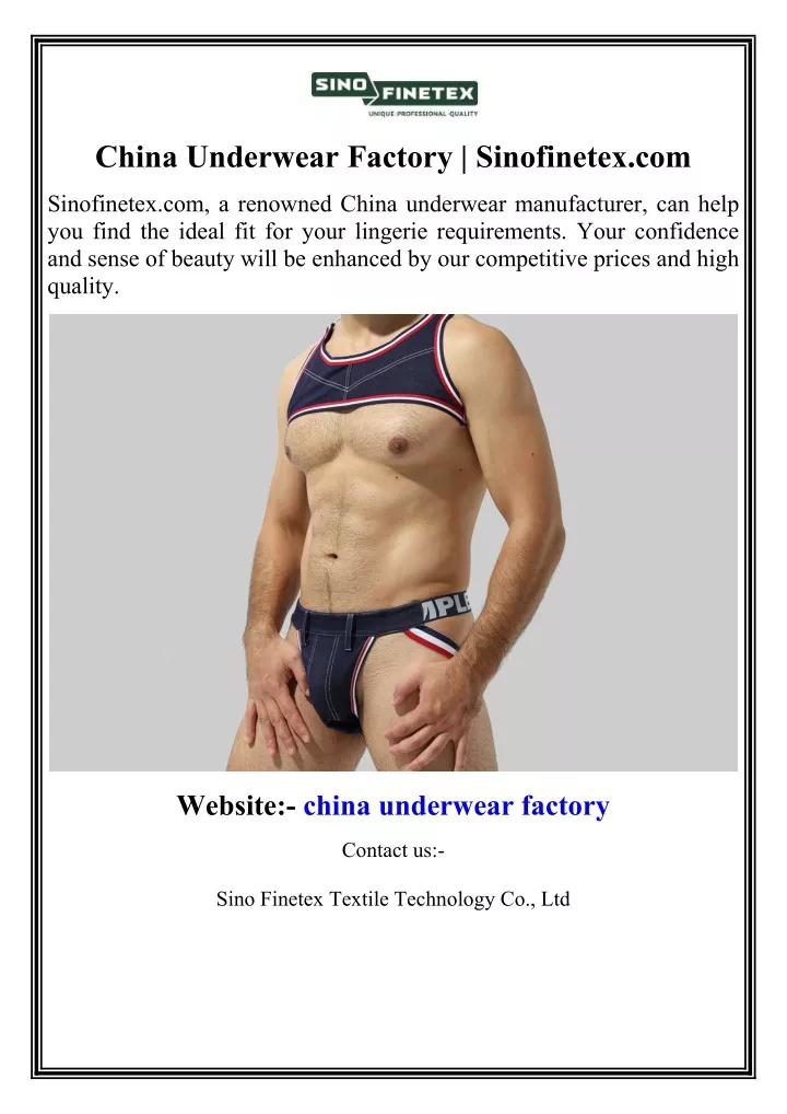 china underwear factory sinofinetex com