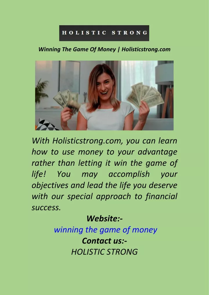 winning the game of money holisticstrong com