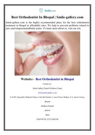 Best Orthodontist In Bhopal  Smile-gallery.com