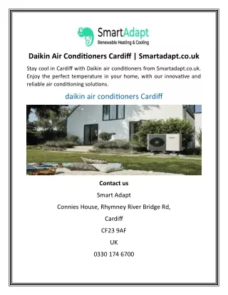 Daikin Air Conditioners Cardiff  Smartadapt.co.uk