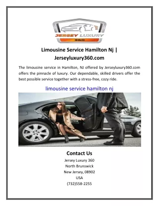Limousine Service Hamilton Nj | Jerseyluxury360.com