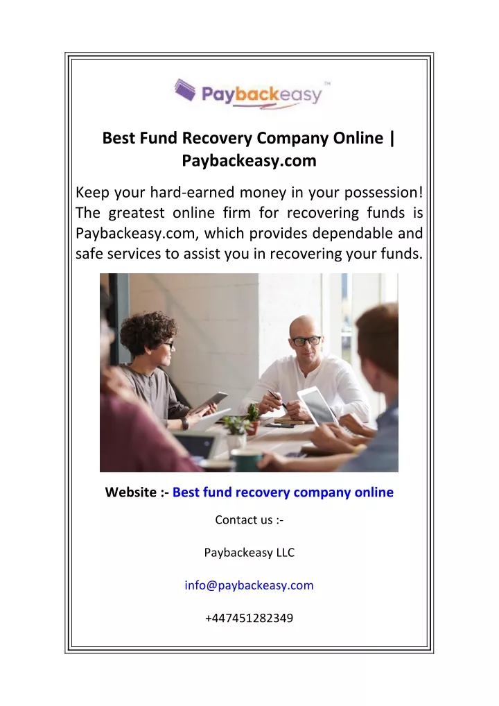 best fund recovery company online paybackeasy com