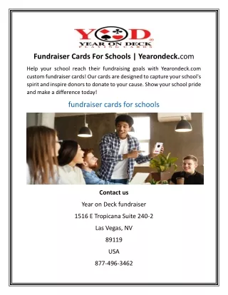 Fundraiser Cards For Schools  Yearondeck