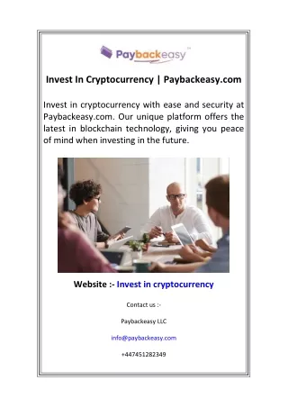 invest in cryptocurrency paybackeasy com