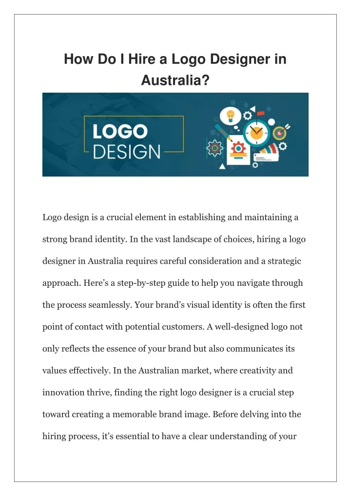 how do i hire a logo designer in australia