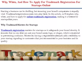 why wh n and how to apply for trad mark