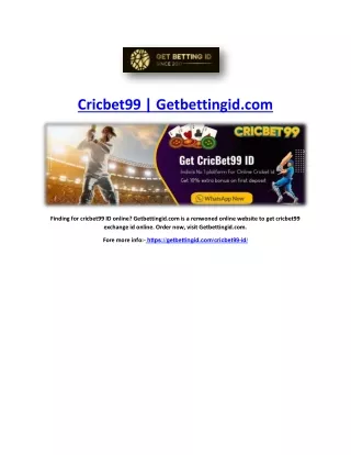cricbet99 getbettingid com