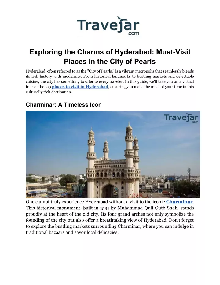 exploring the charms of hyderabad must visit