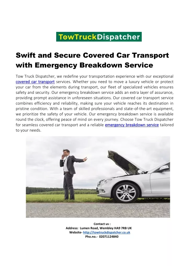 swift and secure covered car transport with