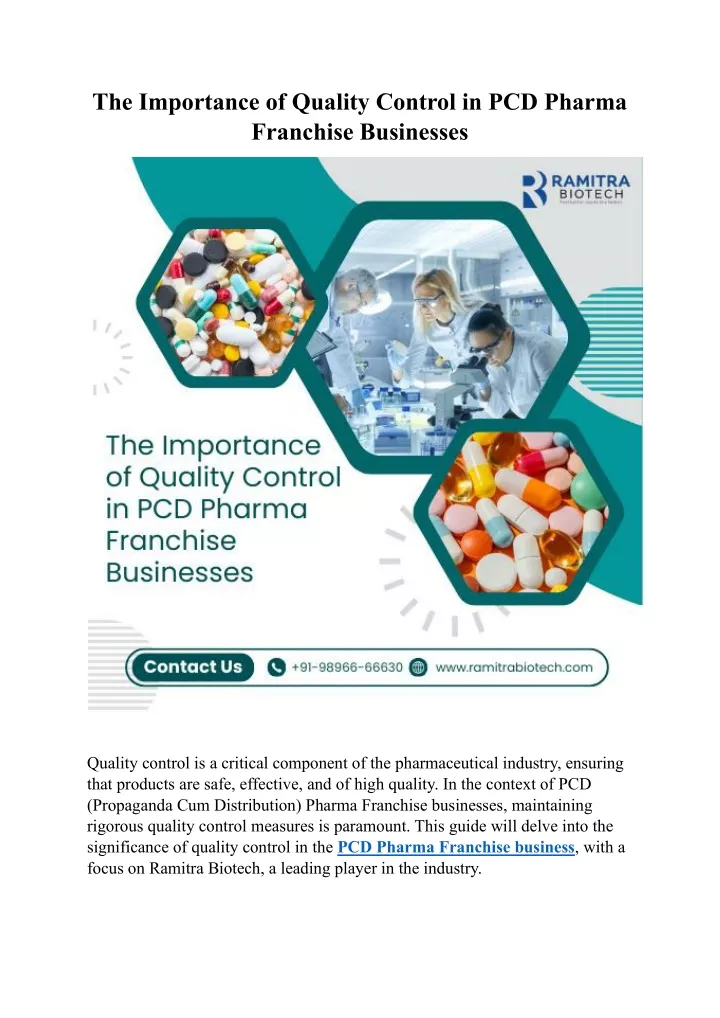 the importance of quality control in pcd pharma