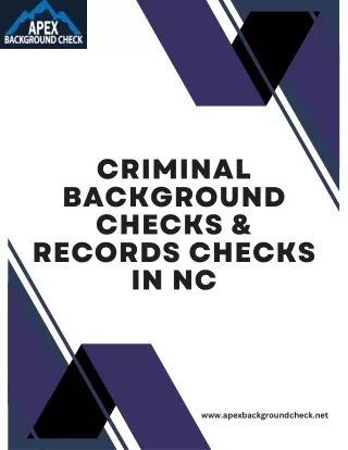 Get Criminal Background Checks & Records Checks in NC