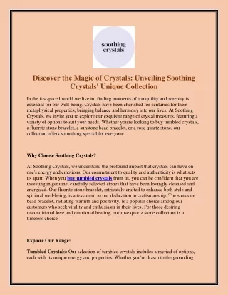 Discover the Magic of Crystals Unveiling Soothing Crystals' Unique Collection (1)
