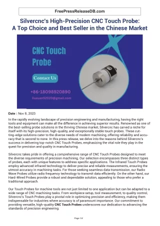 High-Precision CNC Touch Probe: A Top Choice and Best Seller in China