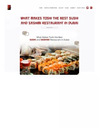 Best Sushi and Sashimi restaurant in Dubai for Japanese Craving