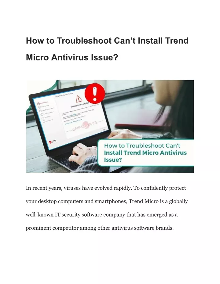 how to troubleshoot can t install trend